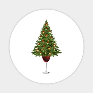 Wine Lovers Christmas Tree Magnet